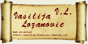 Vasilija Lozanović vizit kartica